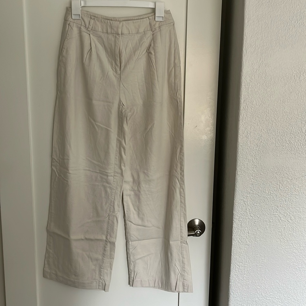 Cream linen trousers